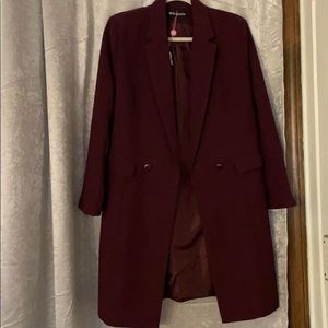 Long maroon blazer